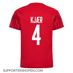 Danmark Simon Kjaer #4 Hemma Matchtröja VM 2022 Kortärmad